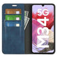 Compatible with Samsung Galaxy M34 5G Phone Case Retro Skin Magnetic Leather Dark Blue