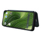 Fairphone 6 Case with Carbon Fiber Texture, Drop-Proof PU Leather Phone Cover Green, Compatible with Fairphone 6