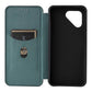 Fairphone 6 Case with Carbon Fiber Texture, Drop-Proof PU Leather Phone Cover Green, Compatible with Fairphone 6
