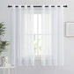 White Sheer Curtains Set of 2 132x160 cm Organza Tulle Eyelets Transparent Light Filter for Bedroom Kitchen
