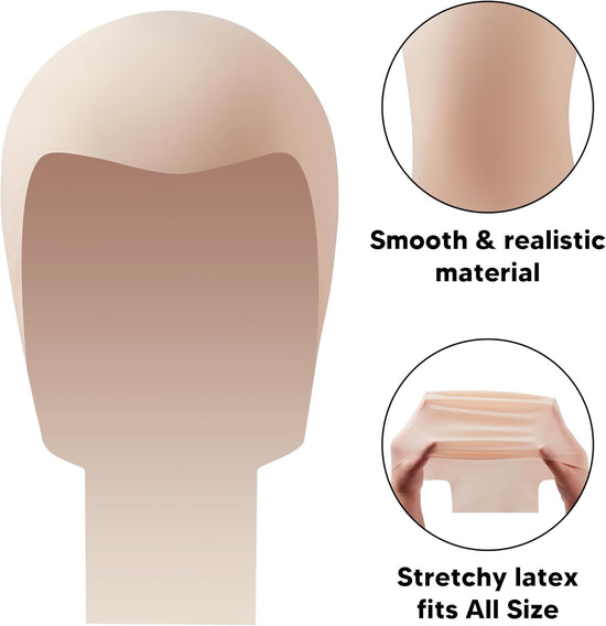 Halloween Bald Wig Latex Bald Wig For Men Women Halloween Costumes, Bald Wig Hat For Adults Costume Halloween Makeup Costume Accessories