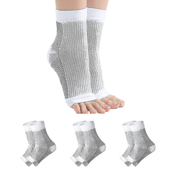 Soothing Neuropathy Socks 3 Pairs, Plantar Fasciitis Tendinitis Relief, White Large X-Large