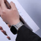 Compatible with Apple Watch Band Series 9 8 7 6 5 Stainless Steel Metal Bracelet Silver 49mm 45mm 44mm 42mm