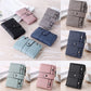 Leather Card Holder Wallet for Women Foldable Small Black Wallet