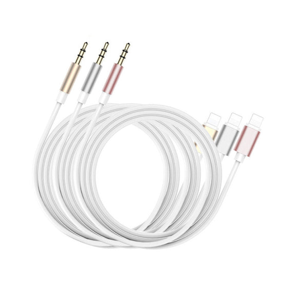 Compatible with Apple to 3.5mm Aux Car Cable iPhone, Silver 1m