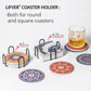 Minimalist Black Iron Coaster Holder Compatible with Round and Square Coasters