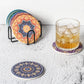 Minimalist Black Iron Coaster Holder Compatible with Round and Square Coasters