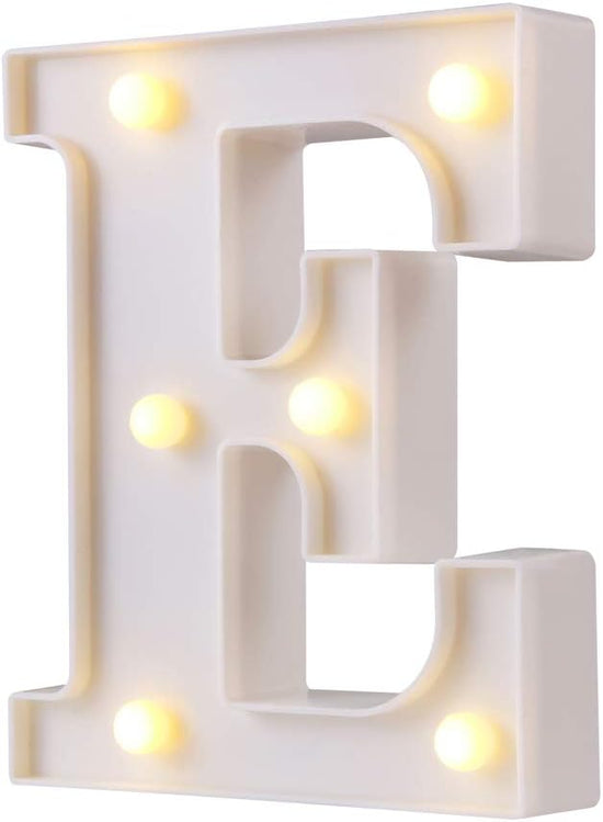 Luminous letters, very suitable for luminous weddings and birthday parties home decoration lamps (white, E) Capital letter E