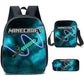 Minecraft School Bags for Elementary and High School Minecraft Game Peripheral Backpack in Three Sets K