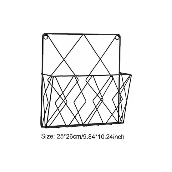 Metal Magazine Rack for Wall - Storage Shelf for Office, Living Room, Bedroom - Compatible with Newspapers, Books and Files