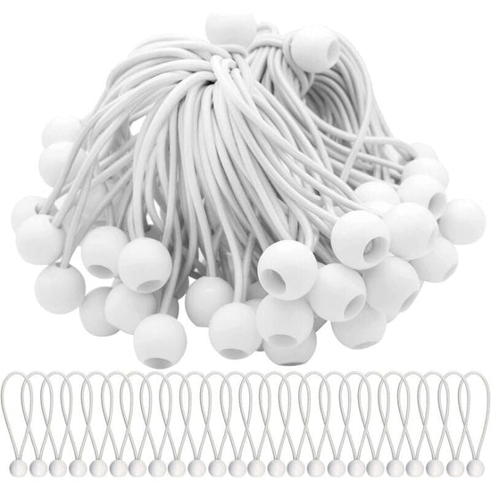 Elastic Rubber Straps with Balls for Marquees Tents Banners Tarpaulins 50 Pack