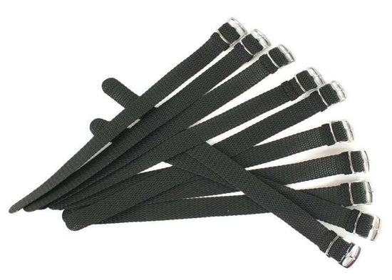 Perlon Bracelet 16 18 20mm XL Black Compatible with Swiss Brands