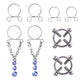 Fashion Water Drop Screw Non Pierced Nipple Ring Set Nipple Ring Body Jewelry (Blue)
