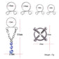Fashion Water Drop Screw Non Pierced Nipple Ring Set Nipple Ring Body Jewelry (Blue)