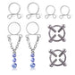 Fashion Water Drop Screw Non Pierced Nipple Ring Set Nipple Ring Body Jewelry (Blue)