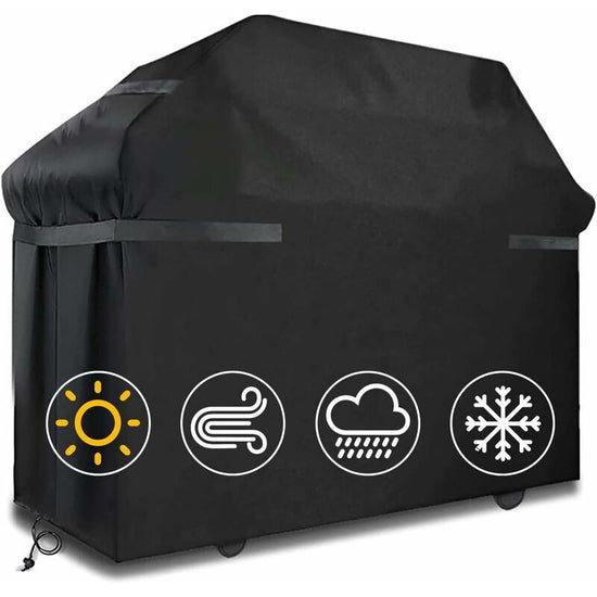 Waterproof Windproof Tear-Proof Grill Cover with Storage Bag and Straps 145x61x117cm