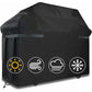 Waterproof Windproof Tear-Proof Grill Cover with Storage Bag and Straps 145x61x117cm