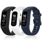 Compatible with Garmin Vivosmart 5 Wristbands, 3pcs Soft Silicone Replacement Sports Bands in Black White Blue