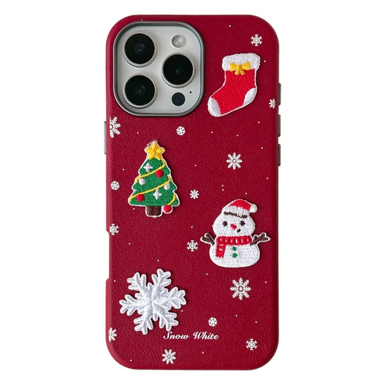 Compatible with Apple iPhone 16 Pro Max Case 3D Christmas Frosted PC Hybrid TPU Cover