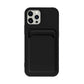 Compatible with Apple iPhone 13 Silicone Case with Card Holder Black