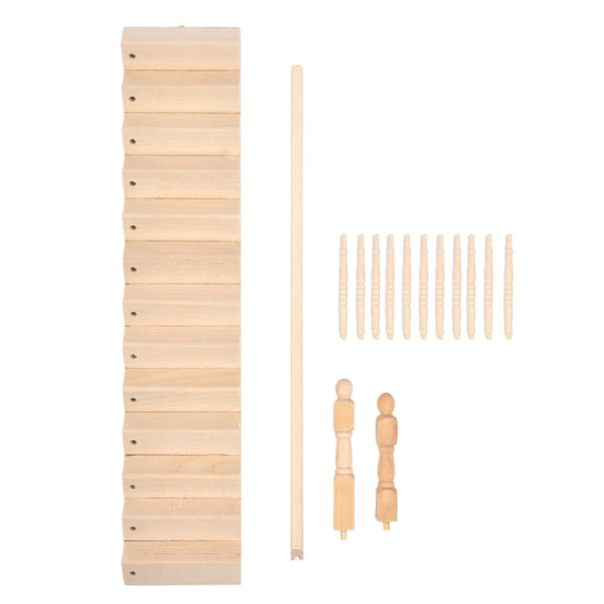 1/12 Scale Dollhouse Staircase DIY Miniature Smooth Rounded Corners Birch Material for Crafts