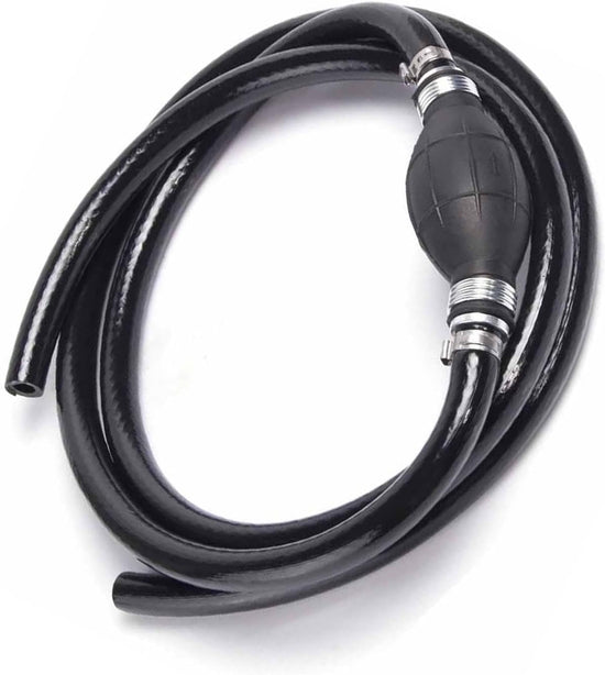 Fuel Line Hose for Outboard, Nylon Braid 5/16 Inch Fuel Line Hose with Hand Pump Bulb, 6 FT Long Boat RVs Tractor Fuel Line Assembly