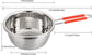 Stainless Steel Perforated Metal Colander Strainer with Long Red Handle Sieve Sifters Use for Kitchen Food Pasta Noodles Spaghetti Vegetables Silver - 7.9inch