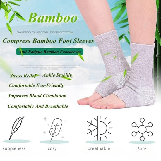 Bamboo Compression Socks, Bamboo Anti Fatigue Socks, Neuropathy Pain Relief At Bedtime,Ankle Swelling, for Sport Arthritis Pain Relief, Promote Blood Circulation, One Size Tall, Grey