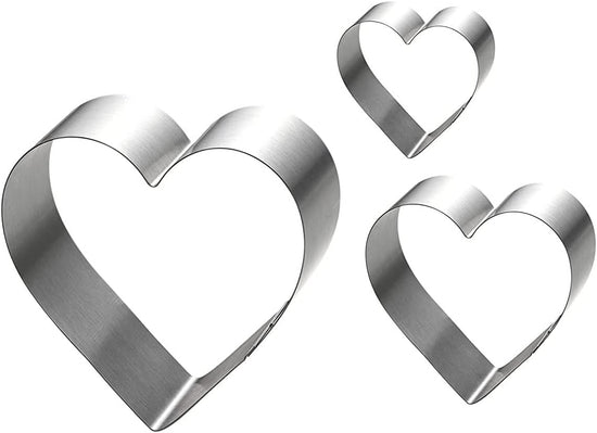 Siking Stainless Steel 4 / 6 / 8 Inch Heart Cake Ring Mold Heart Cutter Pancake Mold For Mousse Cheese Cookie Salads Onigiri (Heart) H 11- 2