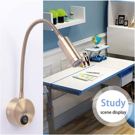 12V RV Boat Wall Lamp Flexible Gooseneck Touch Control Switch LED Reading Light