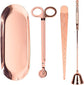 Candle Accessory Set 4 in 1, Wick Trimmer, Cutter, Snuffer Kit, Dipper for Scented Lover, Care Tools, Christmas Thanksgiving Gift, Ideal Gift(Rose Gold)