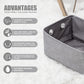Organizing Fabric Storage Basket Box for Shelves, Nursery, Decorative Baskets(Solid Grey-2 Pack, Small-12.2 * 8.3 * 5.1inches)