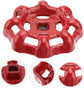 1set Gate Valve Handle Door Handles Gate Wheel Outdoor Faucet Handle Shower Faucet Handle Shutoff Handle Fitting Shower Knob Replacement Water Spigot Handle Cast Iron Red 2pcs