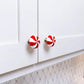 JOASIS 20 Pack Christmas Silicone red White Candy Cabinet knob Covers for a Variety of Kitchen, Living Room, and Bedroom Cabinet knobs