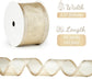 Champagne Christmas Ribbon Wired 2.5 Inch Champagne Gold Metallic Wired Ribbon with Glitter Stripe, Ribbon for Christmas Tree, Wreaths Supplies, Swag, Garland, Holiday Decor - 10 Yards