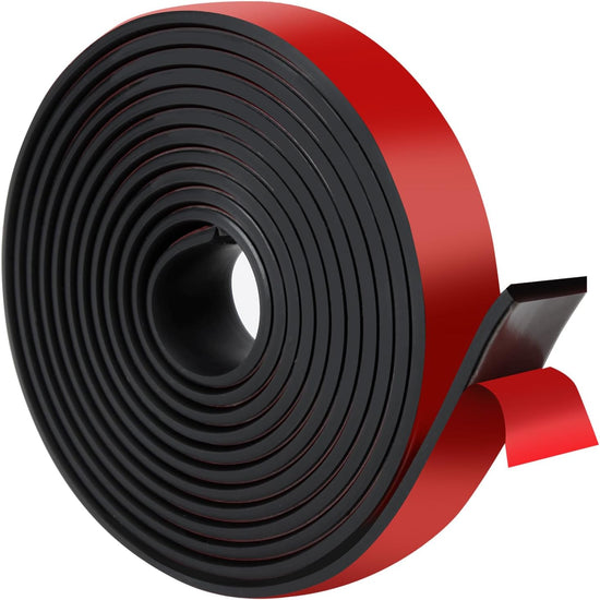 Adhesive Rubber Strips with Adhesive Backing Self Stick Neoprene Solid Rubber Sheets Rolls Strips for Gaskets Pads Seals Crafts Protection (1" Wide x 1/8" Thick x 10&