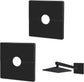 2 Pcs Plumbing Cover Plates, Square Shower Arm Flange Escutcheon Plate Wall Split Pipe Flange Cover Plate for Fixed Shower Head Faucet Standard 1/2 Inch Pipes (Black)