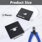 2 Pcs Plumbing Cover Plates, Square Shower Arm Flange Escutcheon Plate Wall Split Pipe Flange Cover Plate for Fixed Shower Head Faucet Standard 1/2 Inch Pipes (Black)