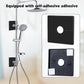 2 Pcs Plumbing Cover Plates, Square Shower Arm Flange Escutcheon Plate Wall Split Pipe Flange Cover Plate for Fixed Shower Head Faucet Standard 1/2 Inch Pipes (Black)