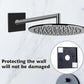 2 Pcs Plumbing Cover Plates, Square Shower Arm Flange Escutcheon Plate Wall Split Pipe Flange Cover Plate for Fixed Shower Head Faucet Standard 1/2 Inch Pipes (Black)
