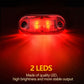 10 Pcs 2.5 Inch LED Trailer Lights 2 Diode Waterproof LED Trailer Side Marker Lights Oval Signal Running Lights For Truck Boat RV(Amber, Red)