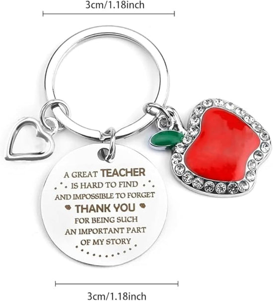 Personalized Teacher Appreciation Keychain, Thank You Gifts for Teachers