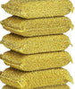 6 Pieces Non-Scratch Scrub Sponges Pads, Cleaning Scrub Sponge, Dish Wash Sponge, Kitchen Sponge, Multi-Use Heavy Duty Scrub Sponge - Gold