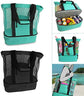 Mesh Beach Tote Bag with Detachable Insulated Beach Cooler Compartment Waterproof Sandproof Picnic Pool Bag, Black, Large