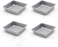 Flunyina 4 Inches Non-Stick Square Cake Pans Set of 4 Carbon Steel Cake Molds for Home Daily Housewarming Wedding Birthday Party Brownie Making