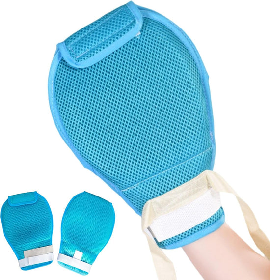 Dementia Restraint Gloves -2 Pcs, Adult No Scratch Mitts for Elderly Hand Safety Protective