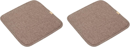 Square Bar Stool Seat Cushion with Ties 11 x 11 Inch Soft Comfort Stool Cushion Cover Barstool Cushion Seat Pad Set of 2 (11x11 inch, Coffee)