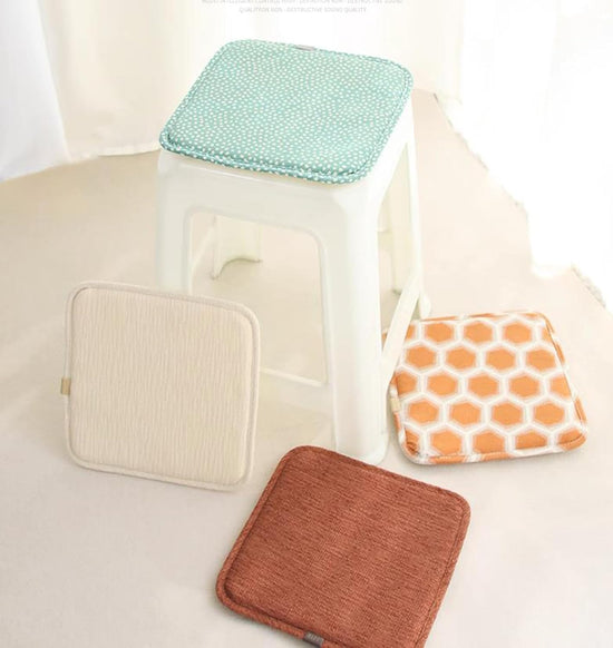 Square Bar Stool Seat Cushion with Ties 11 x 11 Inch Soft Comfort Stool Cushion Cover Barstool Cushion Seat Pad Set of 2 (11x11 inch, Coffee)