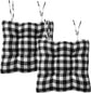 Kitchen Chair Cushions with Ties, Set of 2 Buffalo-Checked Dining Pads Seat for Chairs, 17 x inches Buffalo-Plaid Christmas Decoration Home (Black White Small Stripes) (BD906455-2)