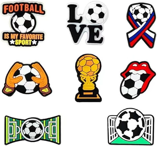 38pcs Soccer Ball Charms for Clog Shoe Decoration, Sports Soccer Football Shoe Charms Accessories Pack,Cute Random Charms